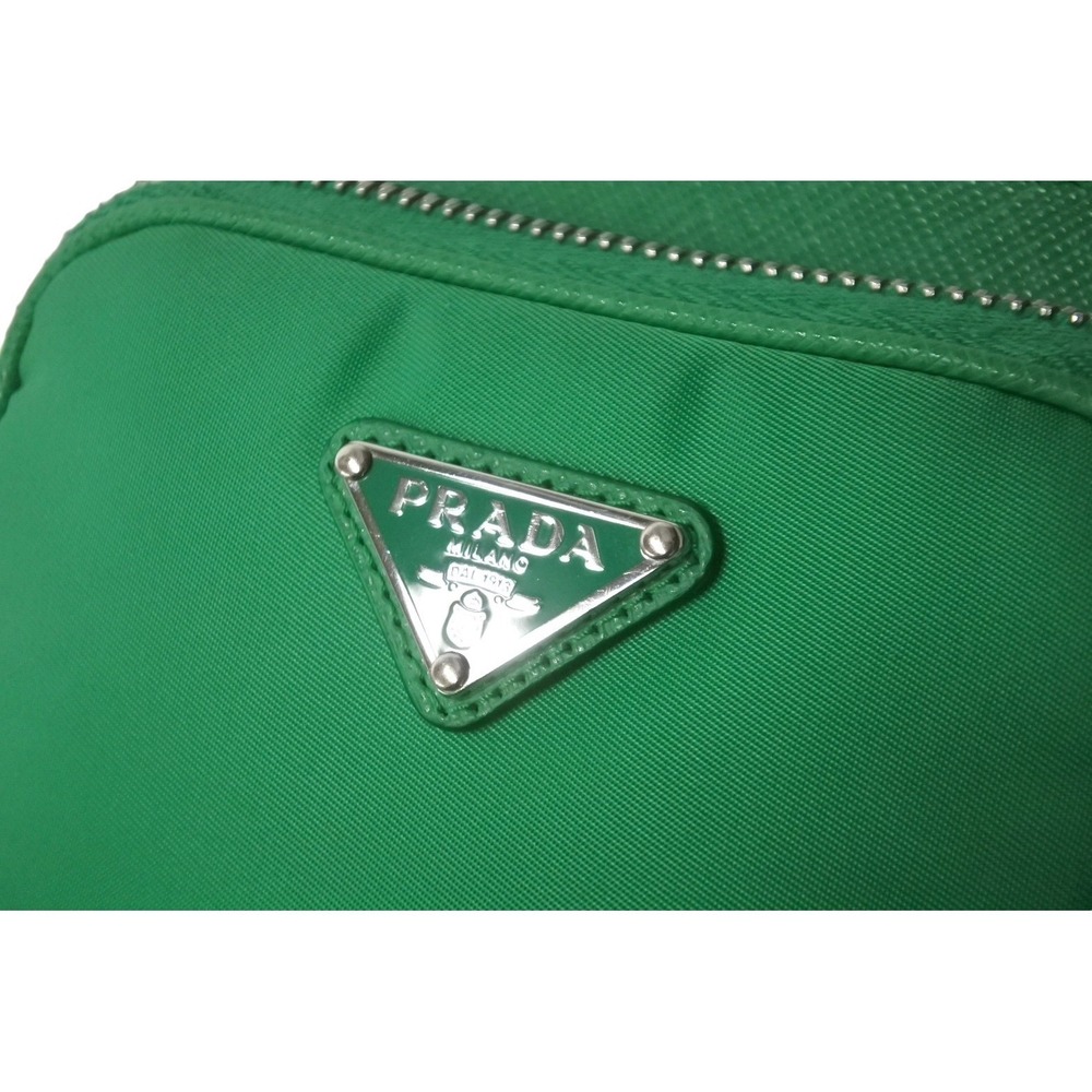 PRADA Shoulder Bag Neck Phone Case Triangle Logo Plate Tessuto Green - Picture 4 of 9